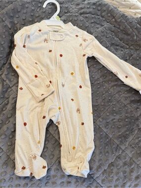 Carter’s Thanksgiving Print Unisex 100% Cotton Long Sleeve 2-Way Zip Sleep 3M